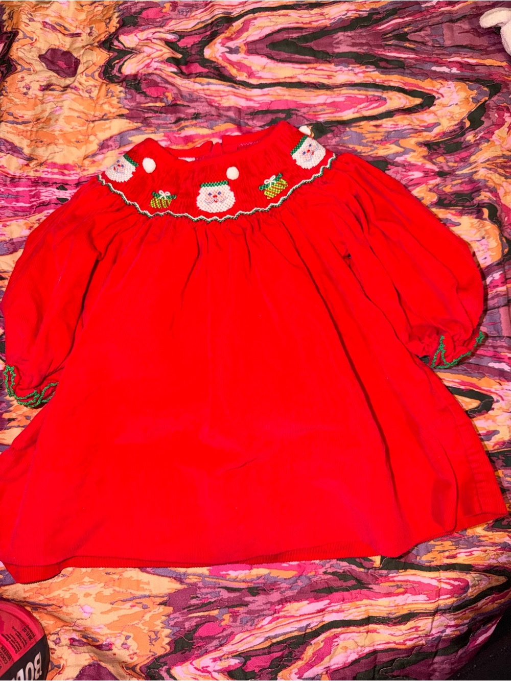Classic Red Smocked Holiday Dress for Girls